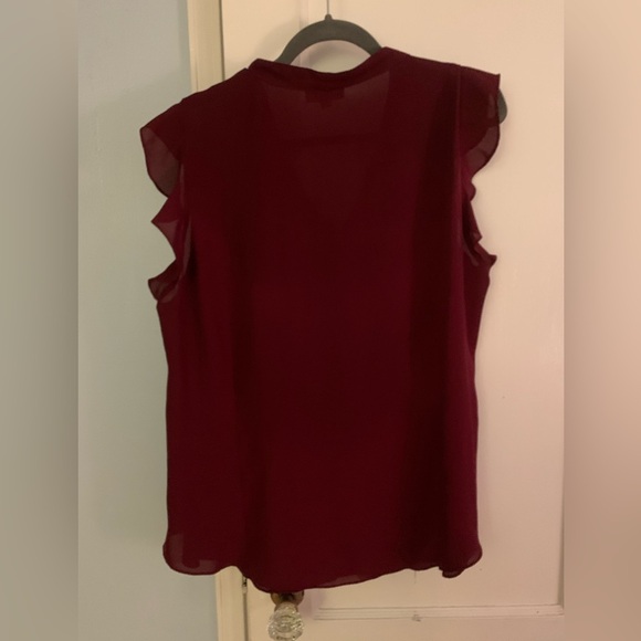 Modcloth Maroon Button-Down Blouse 1X - Picture 2 of 12